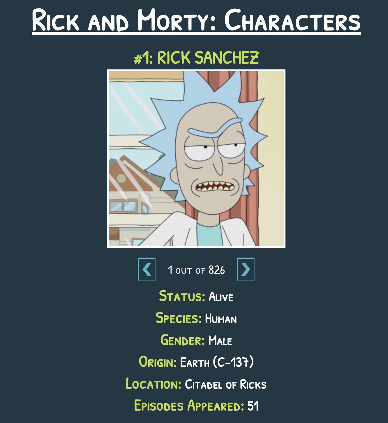 Rick and Morty API